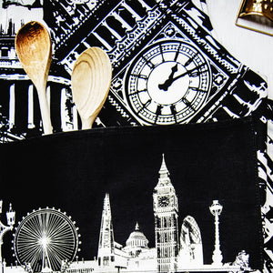 London Landmarks Themed Apron - St Paul's Cathedral, Big Ben, London Eye, The Shard