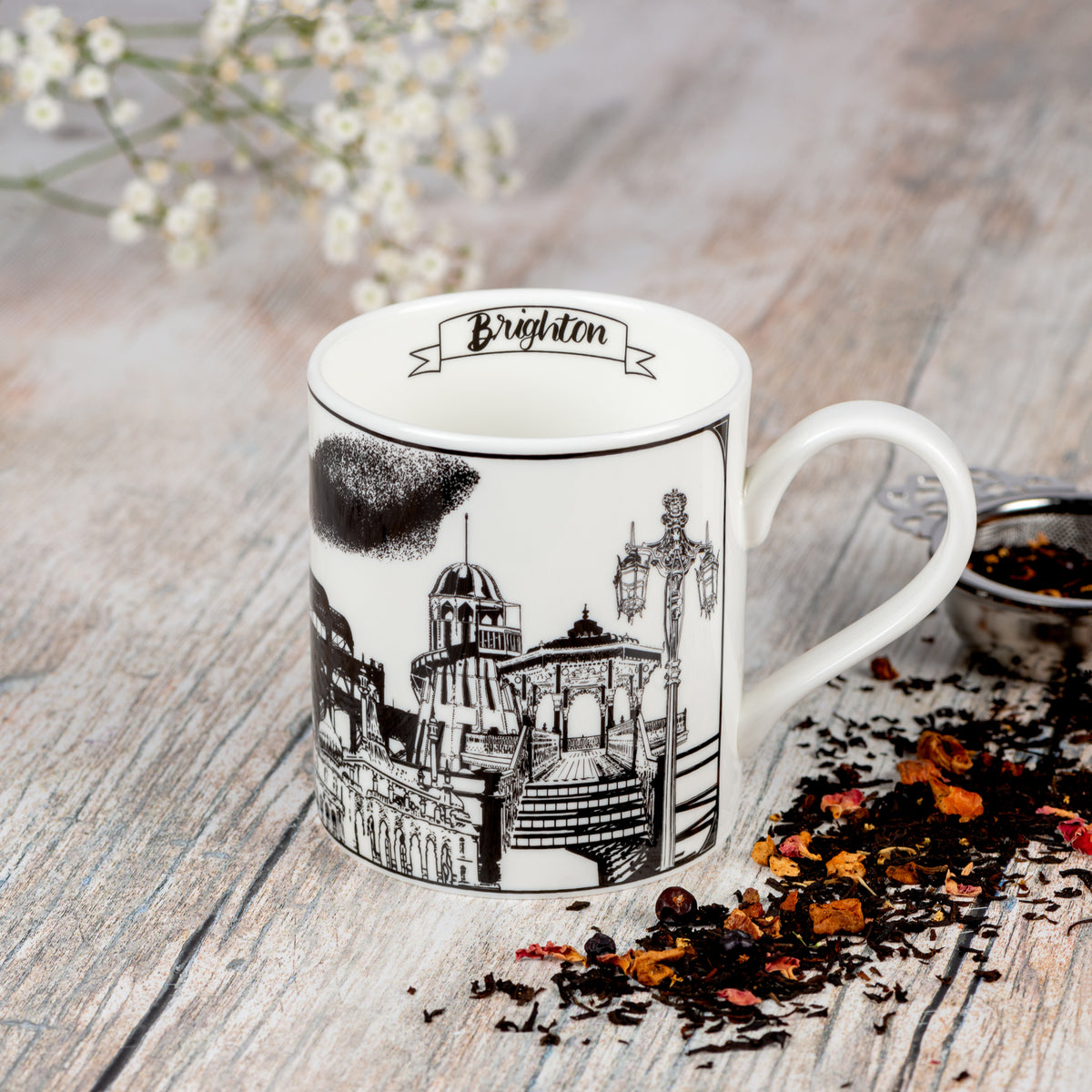 Brighton Landmarks Themed China Mug