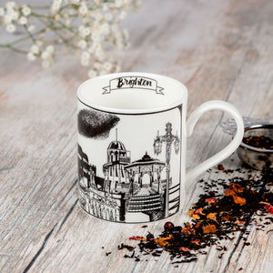 Brighton Landmarks Themed China Mug