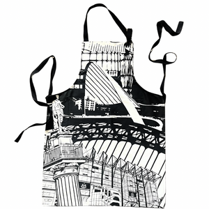 Newcastle landmarks themed apron