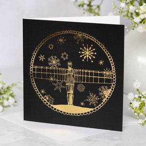 Angel of the North Snowflakes - Gold Foil Card