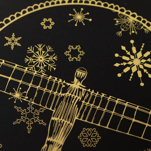 Angel of the North Snowflakes - Gold Foil Card