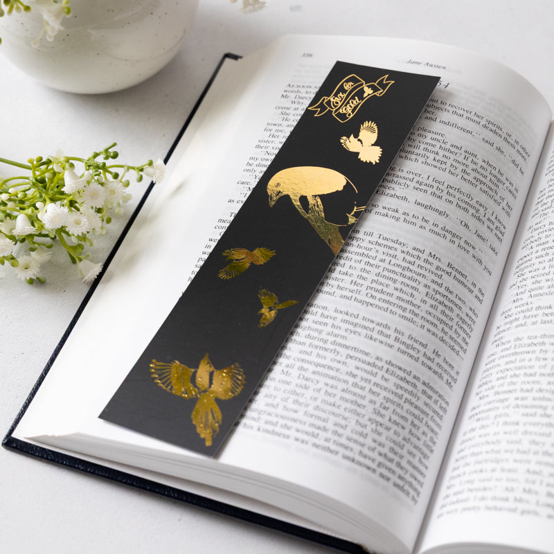 Magpies Gold Foil Bookmark