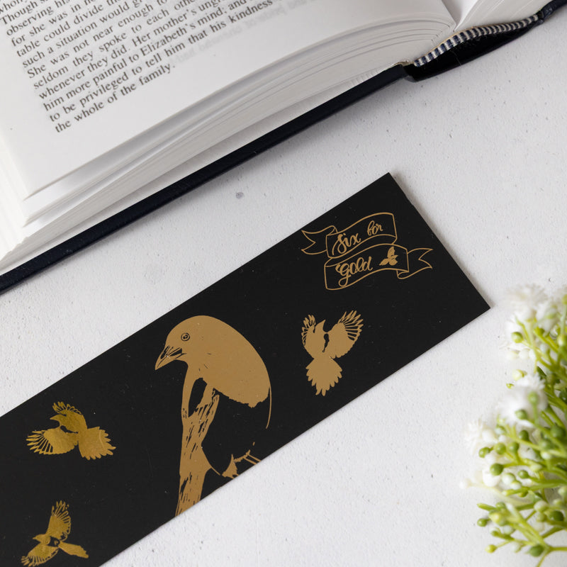 Magpies Gold Foil Bookmark