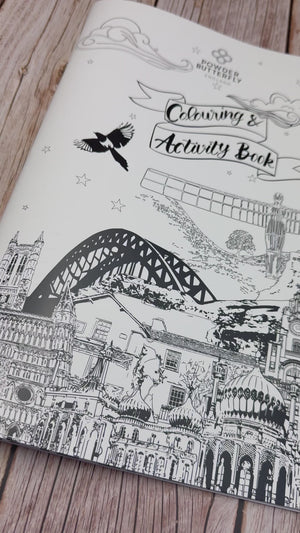 Video of the cover and inside of the Powder Butterfly colouring and activity book. 