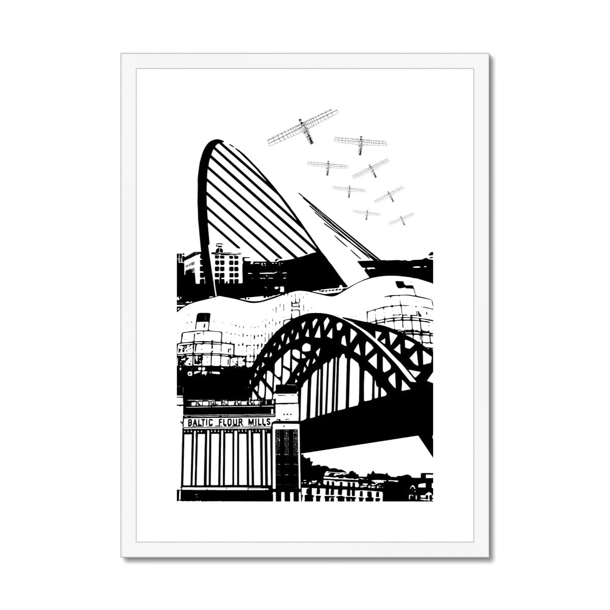 Prodigi Fine art A2 Portrait / Black Frame Newcastle Gateshead print Framed & Mounted Print