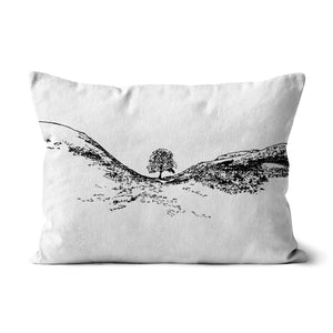 Sycamore Gap themed cushion with cover featuring Sycamore Gap print by Powder Butterfly