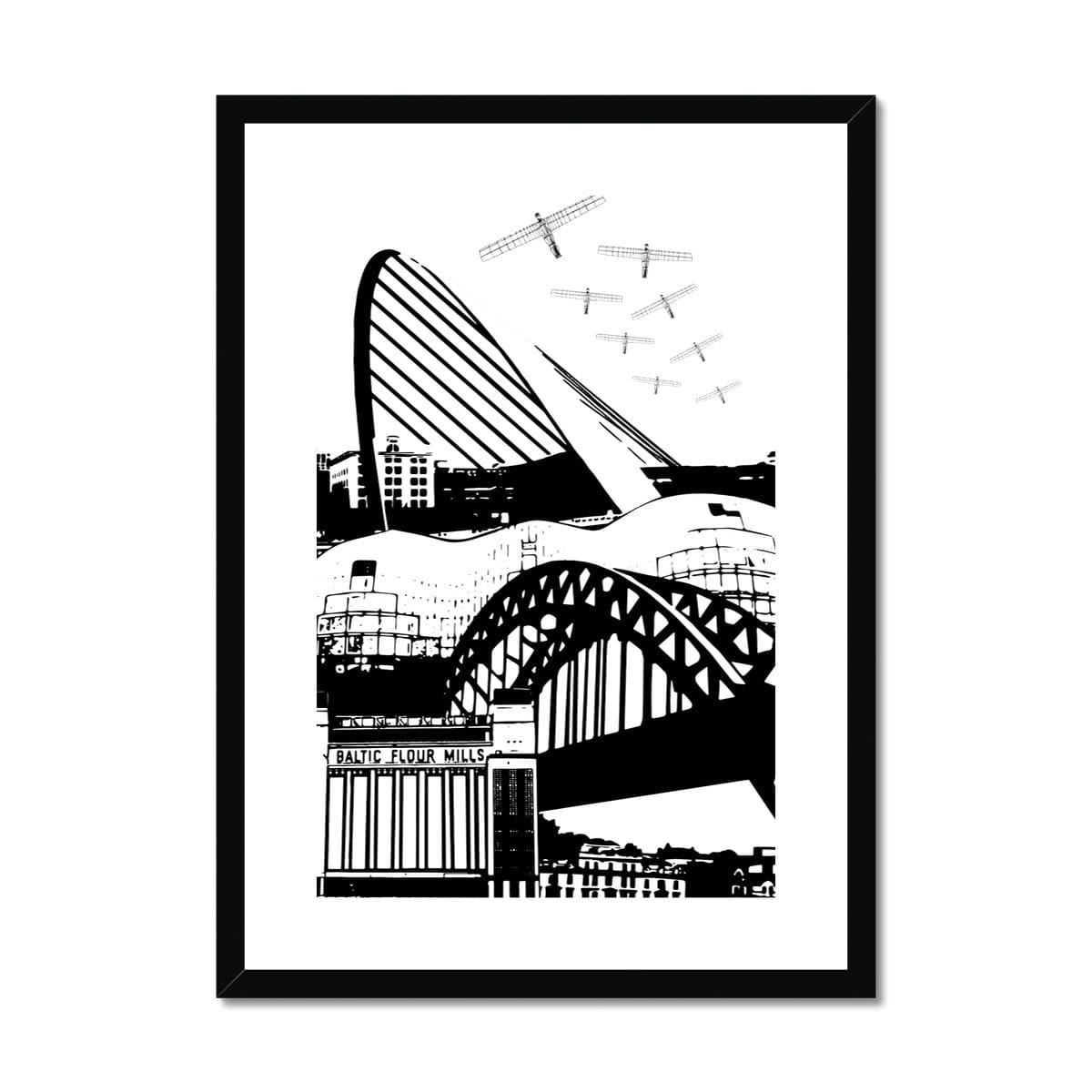 Prodigi Fine art A2 Portrait / Black Frame Newcastle Gateshead print Framed & Mounted Print