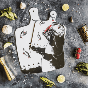 Farne Island Puffin Chopping Board - Powder Butterfly