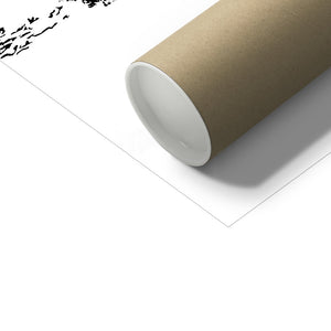 Image showing the packaging tube for out Sycamore Gap themed print featuring Sycamore Gap tree by Powder Butterfly