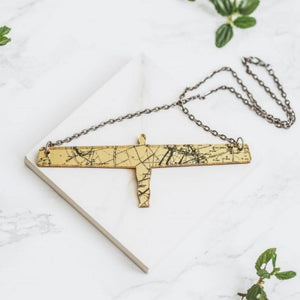 PowderButterfly Gold Metallic - Angel of the North necklace