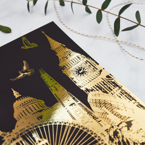 PowderButterfly Stationery London Softback Gold Foil Notebook