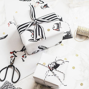 Farne island puffin gift wrap - Powder Butterfly