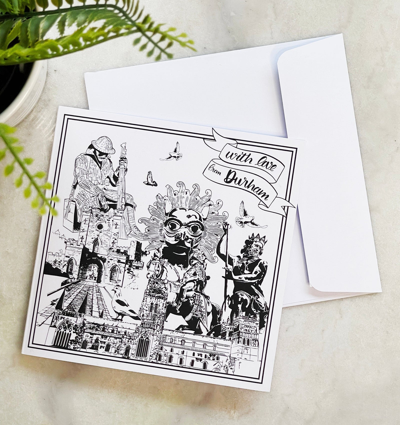 Durham greetings card- PowderButterfly Greeting & Note Cards With Love from Durham greetings card