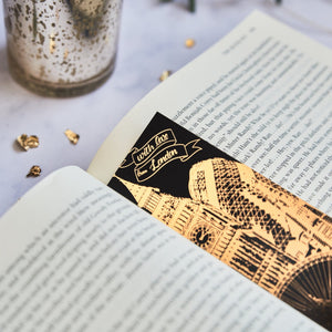 PowderButterfly Stationery London Gold Foil Bookmark