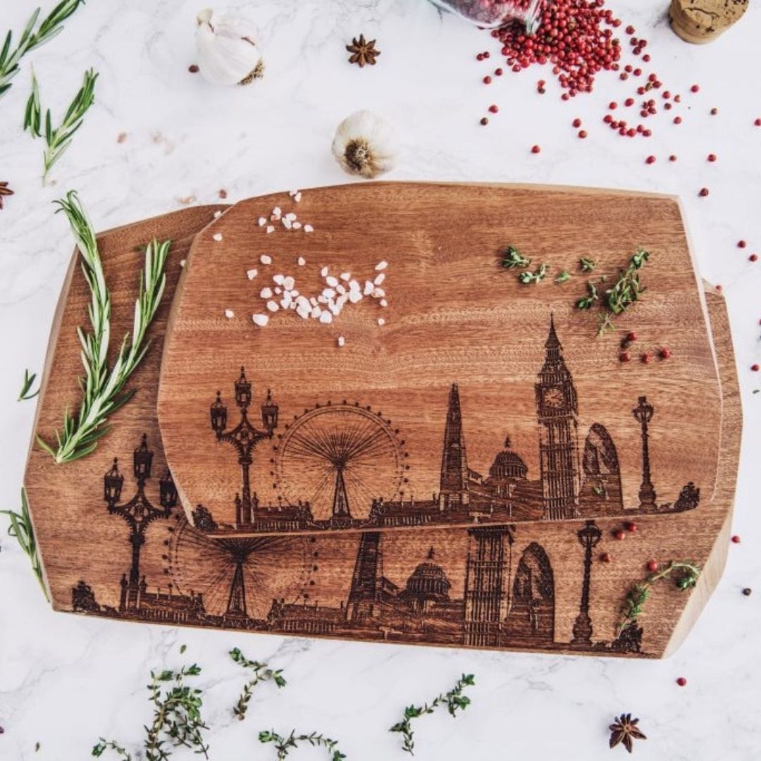 PowderButterfly Small London Serving Platter/Chopping Board