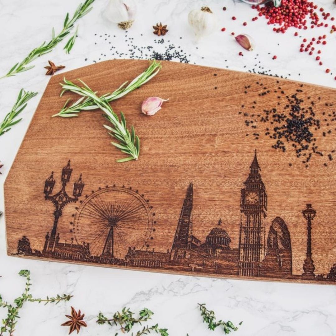 PowderButterfly Small London Serving Platter/Chopping Board