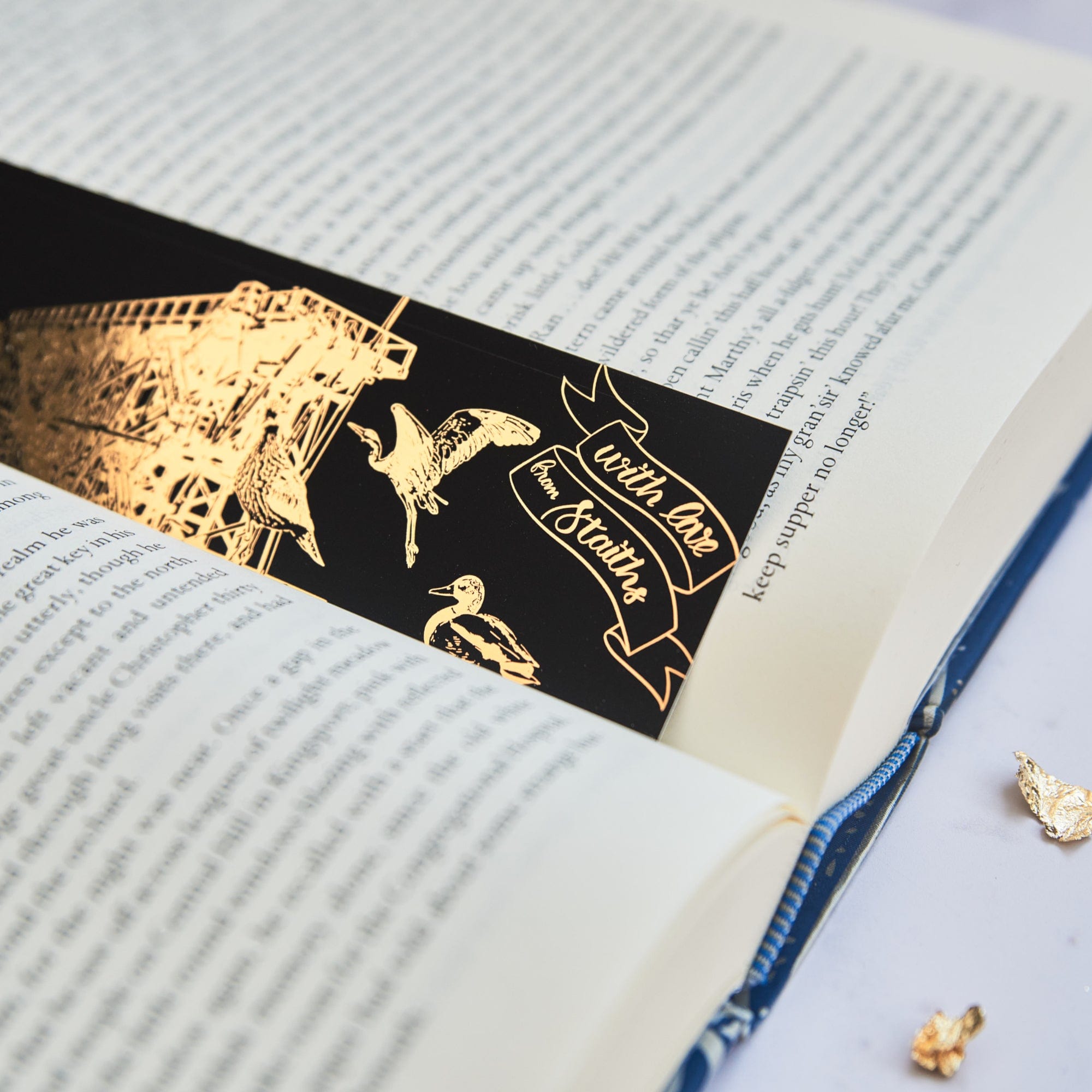 PowderButterfly Stationery Staiths Gold Foil Bookmark