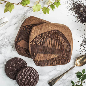 PowderButterfly Tyne Bridge wood coaster