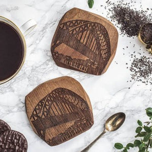 PowderButterfly Tyne Bridge wood coaster