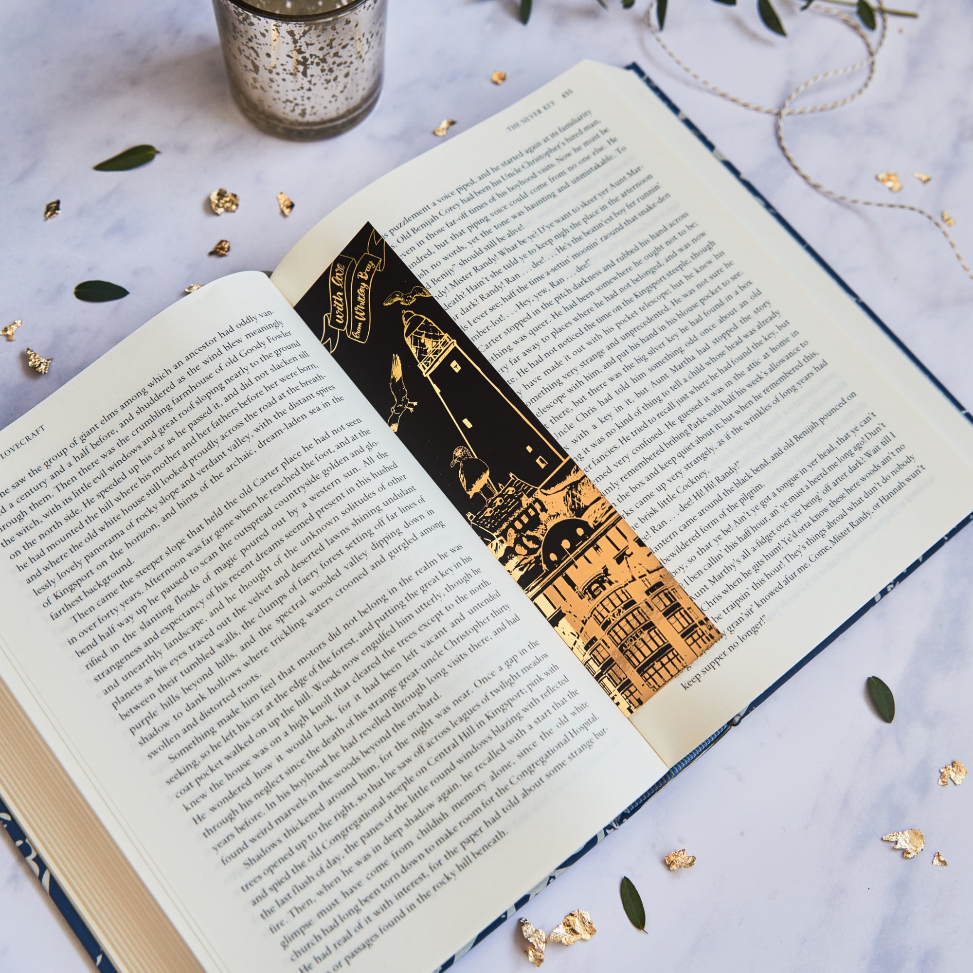 PowderButterfly Whitley Bay Gold Foil Bookmark