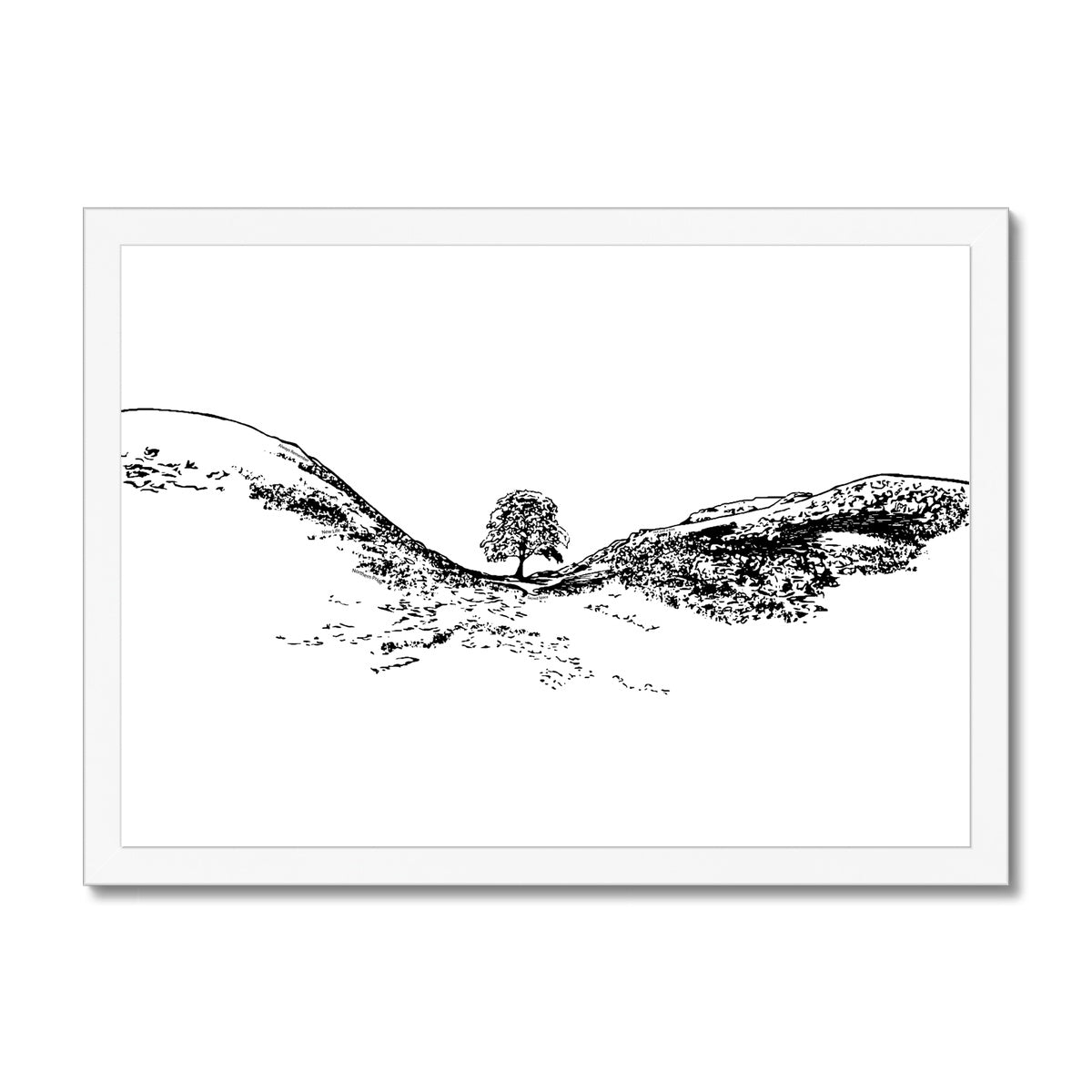 Sycamore Gap themed print featuring Sycamore Gap tree by Powder Butterfly